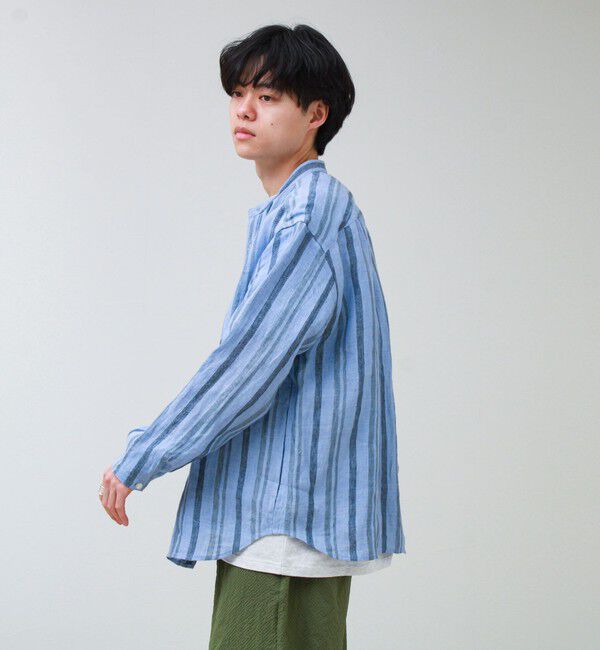 GLOSTER「【リネン100％】バンドカラーシャツ」|シャツ・ブラウス|