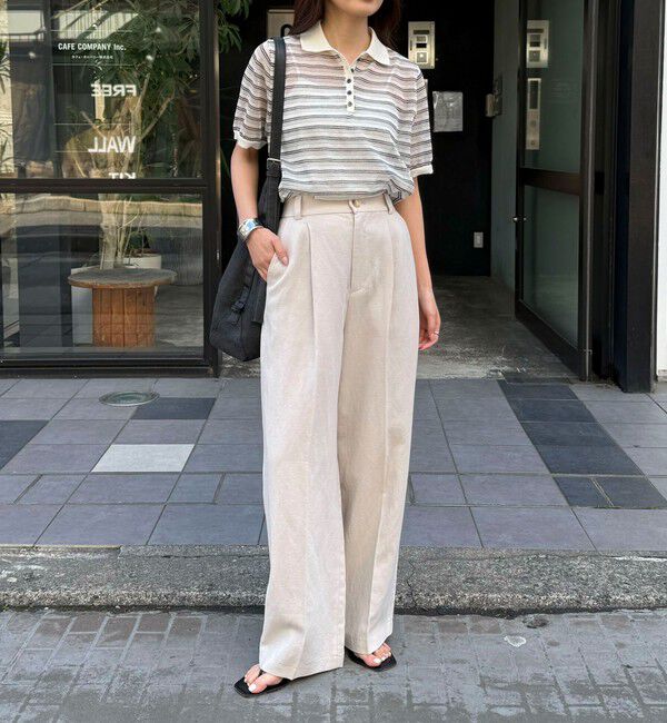 fredy emue「シアーボーダーポロニット」|ポロシャツ|