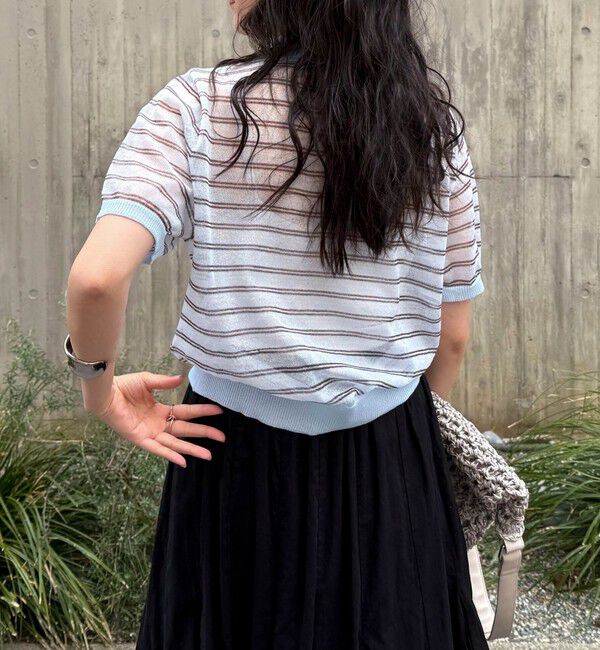 fredy emue「シアーボーダーポロニット」|ポロシャツ|