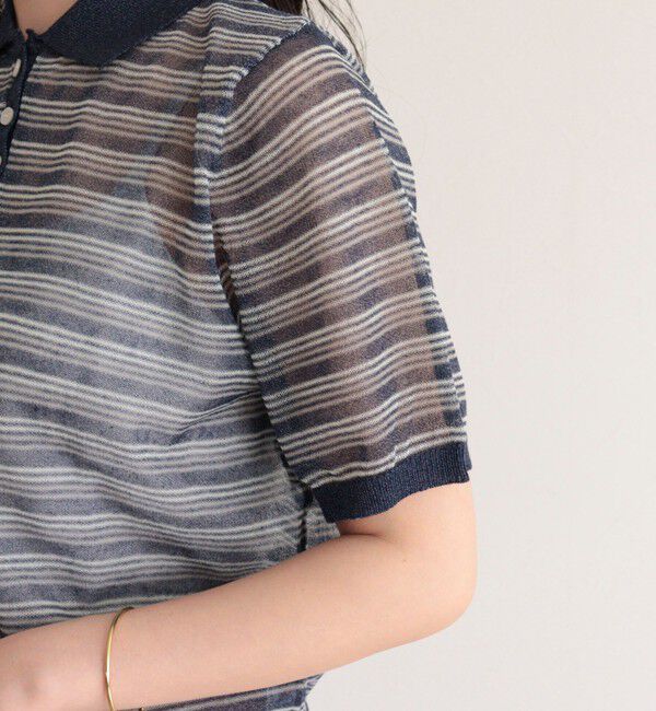 fredy emue「シアーボーダーポロニット」|ポロシャツ|