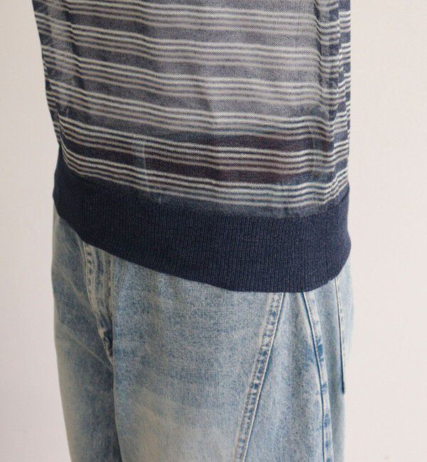 fredy emue「シアーボーダーポロニット」|ポロシャツ|