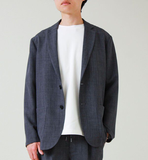 GLOSTER「【セットアップ対応】リネンライクキャンバスジャケット」|テーラードジャケット|チャコールグレー