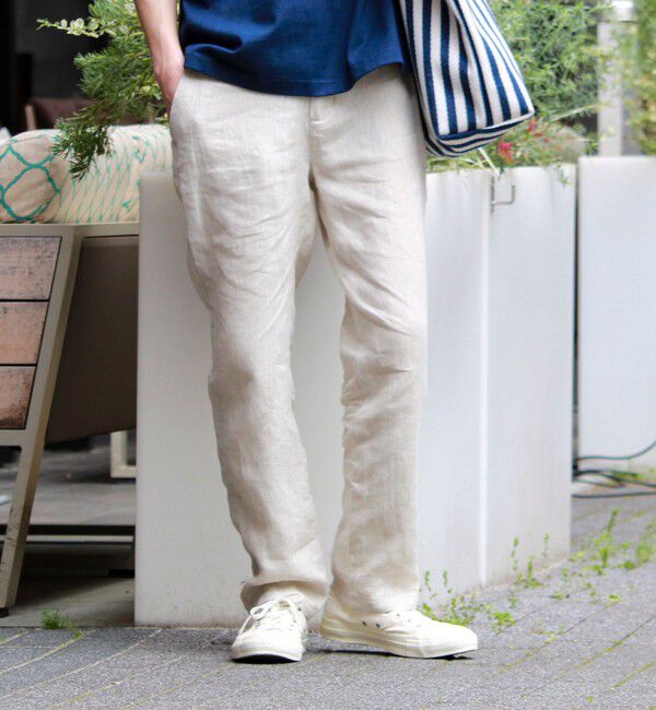 GLOSTER「【リネン100％/夏の定番】リネンイージーパンツ」|チノ|エクリュ