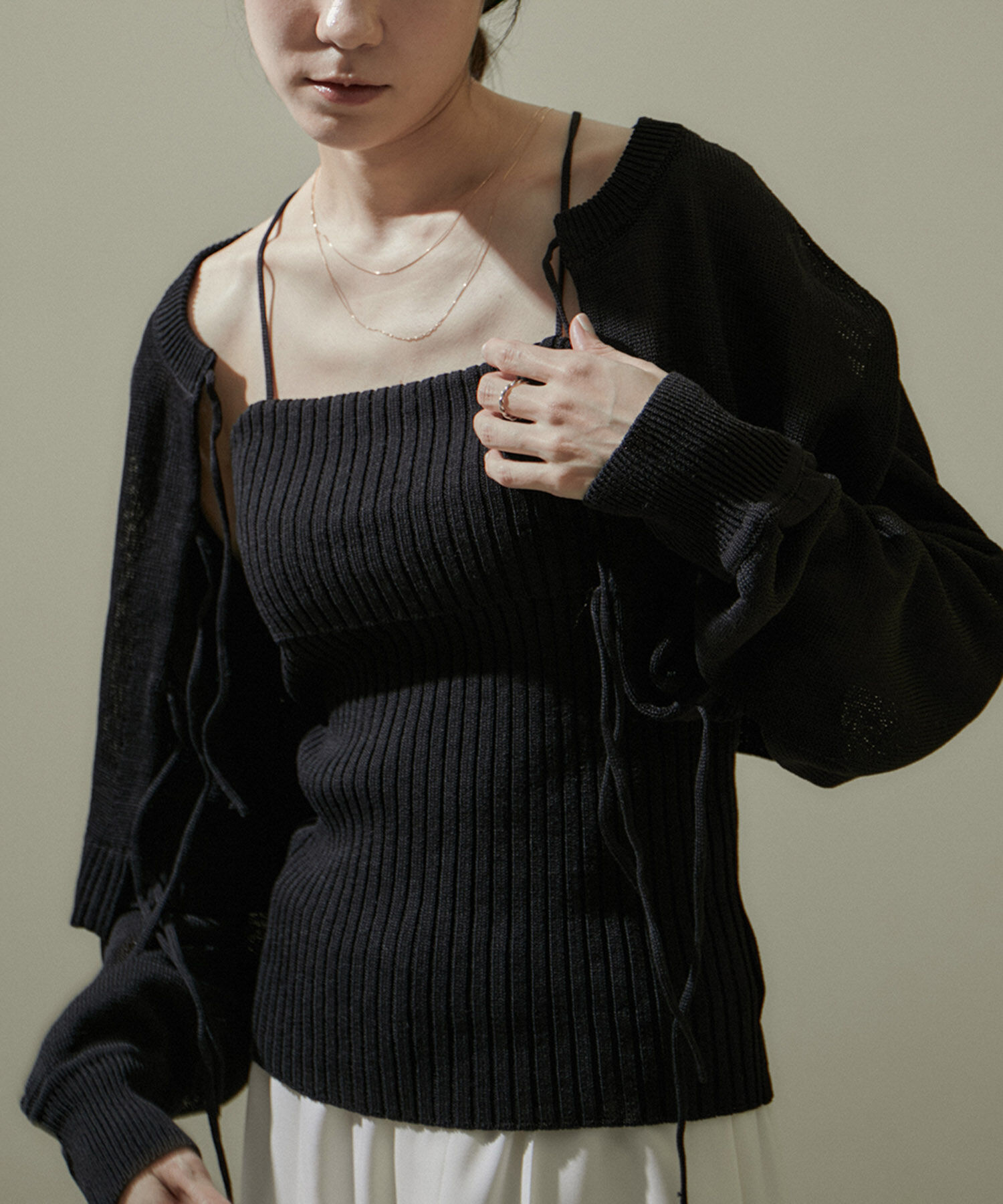 SALON adam et rope'「リブチューブトップ」|チューブトップ|ブラック(01)