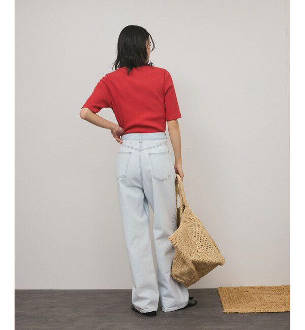 SALON adam et rope'「Primaveil ファームリーリブハーフスリーブTシャツ」|Tシャツ・カットソー|