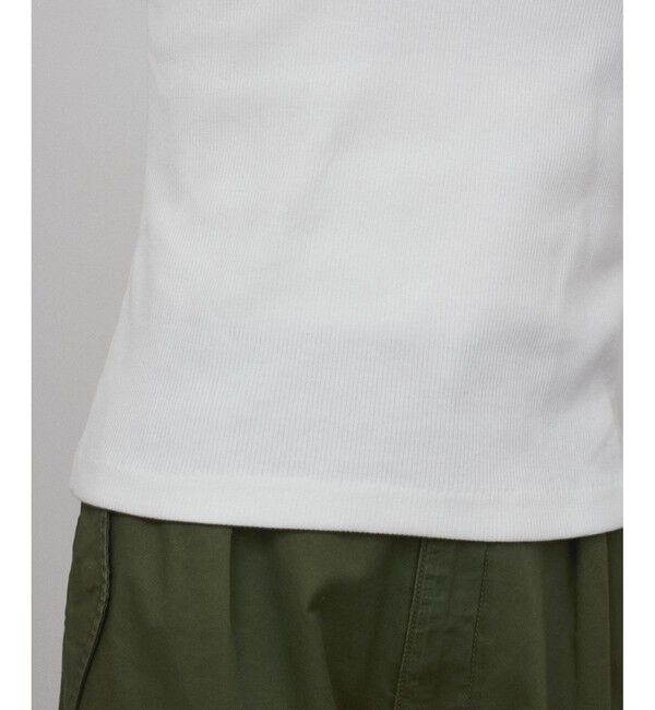 SALON adam et rope'「Primaveil ファームリーリブハーフスリーブTシャツ」|Tシャツ・カットソー|