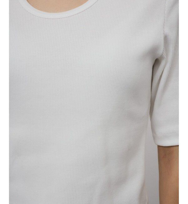 SALON adam et rope'「Primaveil ファームリーリブハーフスリーブTシャツ」|Tシャツ・カットソー|