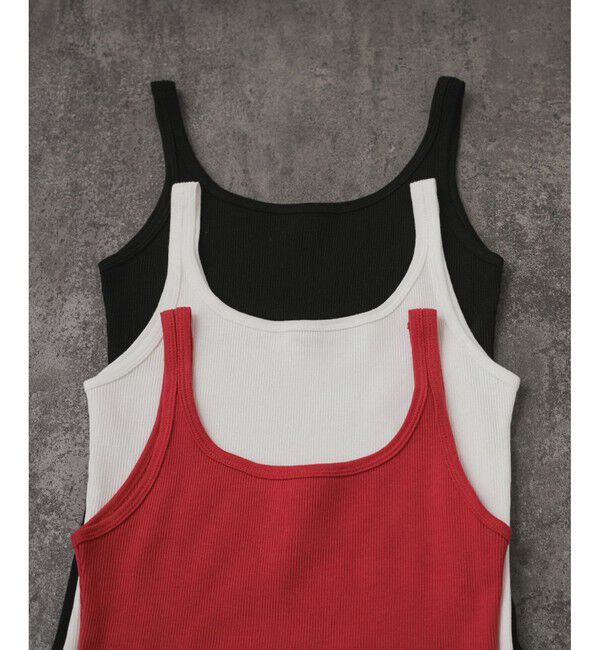 SALON adam et rope'「プリマベールファームリーリブタンクトップ［UVケア・洗える］」|タンクトップ|