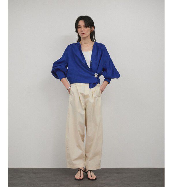 SALON adam et rope'「リネンスキッパーギャザーブラウス / ［GENTLE LINEN］」|シャツ・ブラウス|