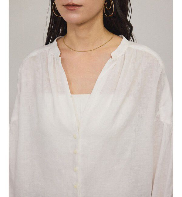 SALON adam et rope'「リネンスキッパーギャザーブラウス / ［GENTLE LINEN］」|シャツ・ブラウス|