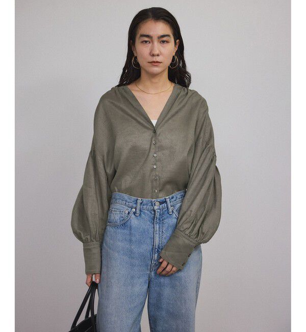 SALON adam et rope'「リネンスキッパーギャザーブラウス / ［GENTLE LINEN］」|シャツ・ブラウス|