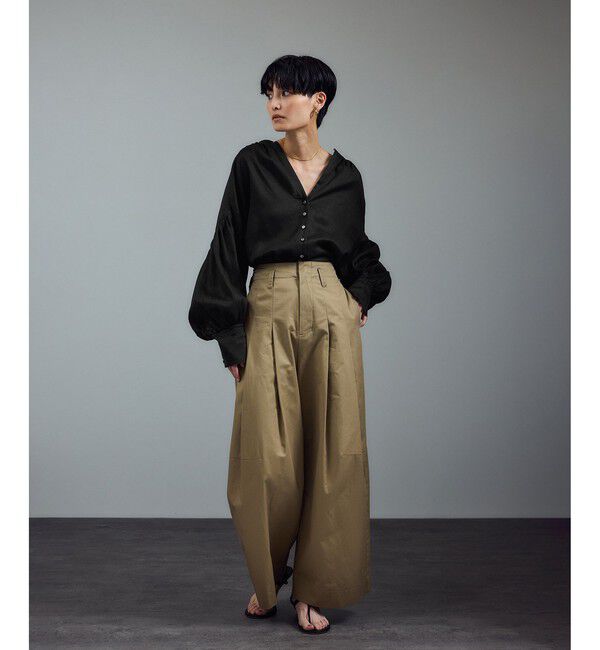 SALON adam et rope'「リネンスキッパーギャザーブラウス / ［GENTLE LINEN］」|シャツ・ブラウス|