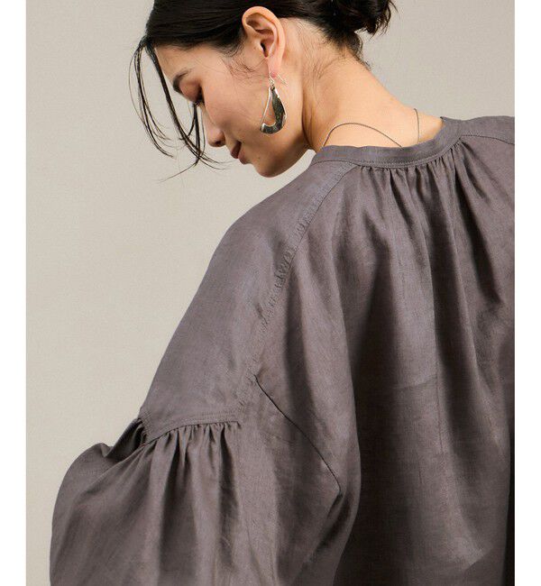 SALON adam et rope'「リネンスキッパーギャザーブラウス / ［GENTLE LINEN］」|シャツ・ブラウス|