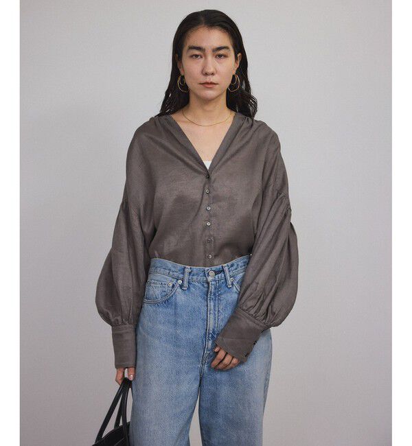 SALON adam et rope'「リネンスキッパーギャザーブラウス / ［GENTLE LINEN］」|シャツ・ブラウス|