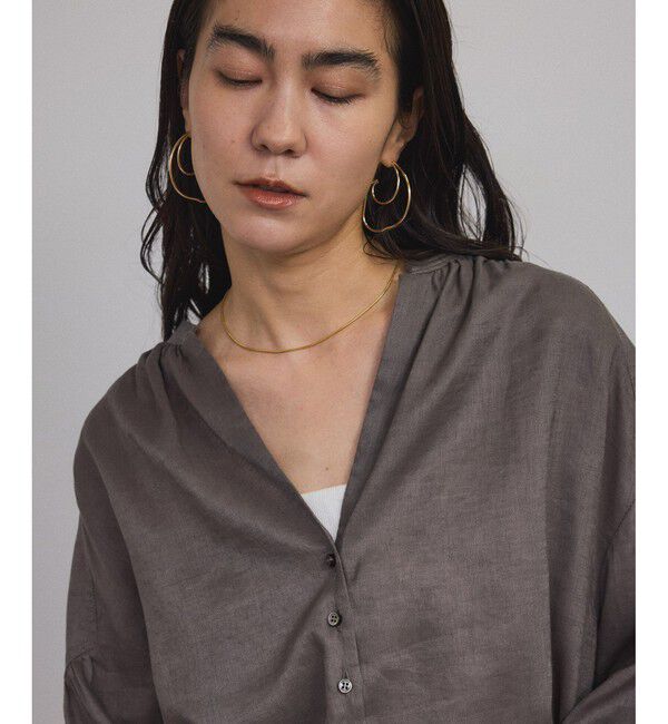 SALON adam et rope'「リネンスキッパーギャザーブラウス / ［GENTLE LINEN］」|シャツ・ブラウス|