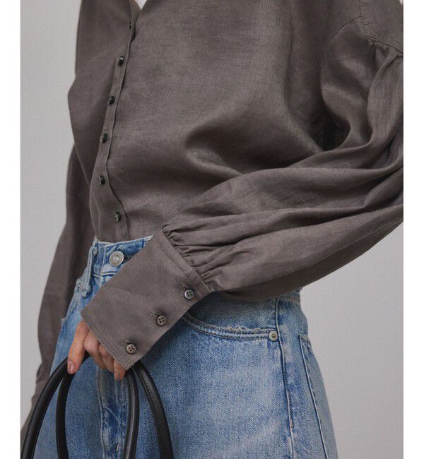 SALON adam et rope'「リネンスキッパーギャザーブラウス / ［GENTLE LINEN］」|シャツ・ブラウス|