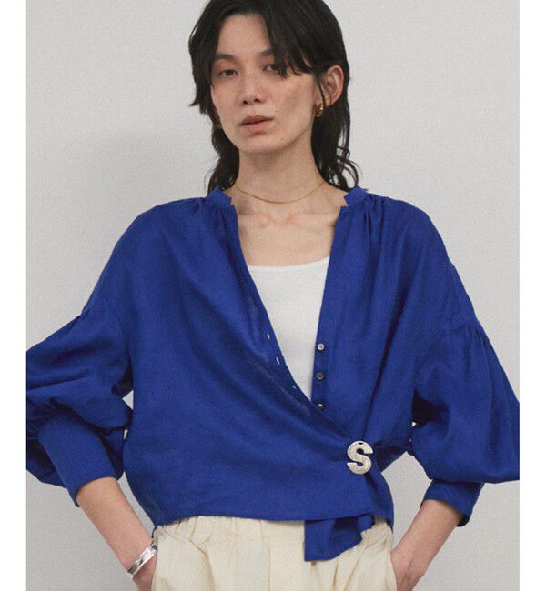 SALON adam et rope'「リネンスキッパーギャザーブラウス / ［GENTLE LINEN］」|シャツ・ブラウス|