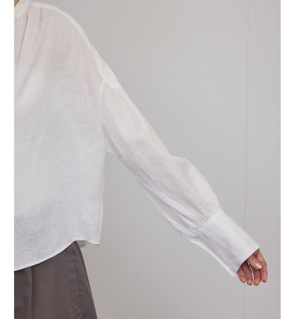 SALON adam et rope'「リネンスキッパーギャザーブラウス / ［GENTLE LINEN］」|シャツ・ブラウス|