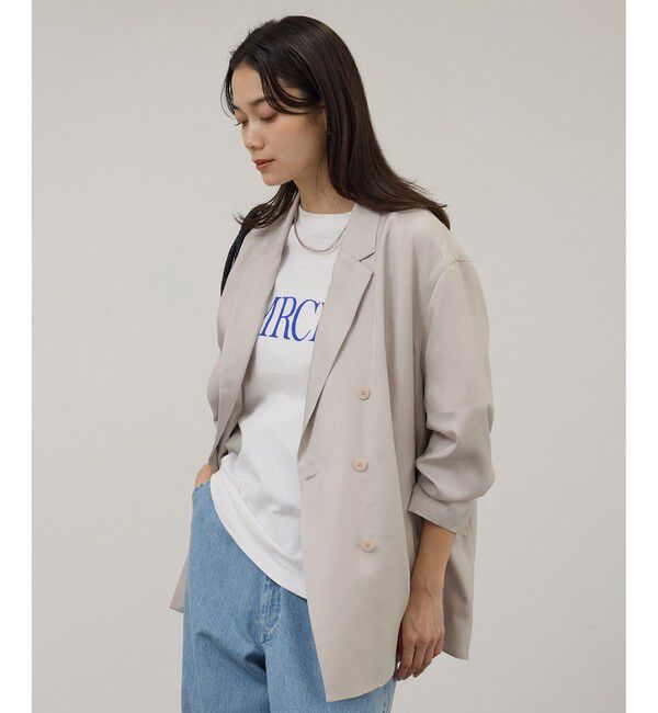 SALON adam et rope'「アセテートツイルダブルジャケット / セットアップ対応」|テーラードジャケット|ベージュ系(28)