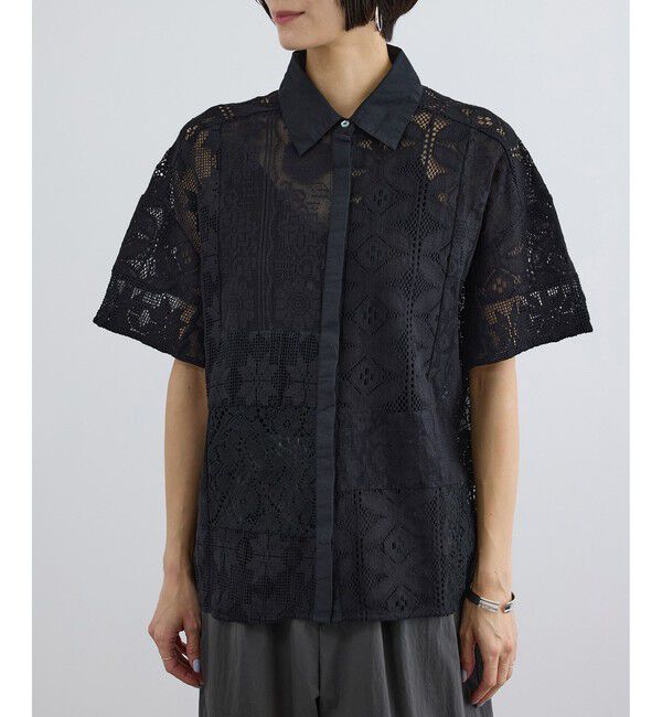SALON adam et rope'「【WEB限定】パッチワークレースシャツ / セットアップ対応」|シャツ・ブラウス|