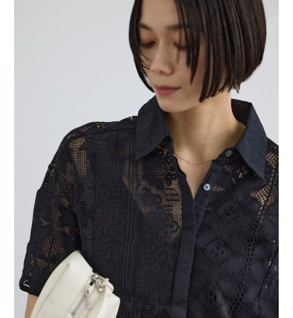 SALON adam et rope'「【WEB限定】パッチワークレースシャツ / セットアップ対応」|シャツ・ブラウス|