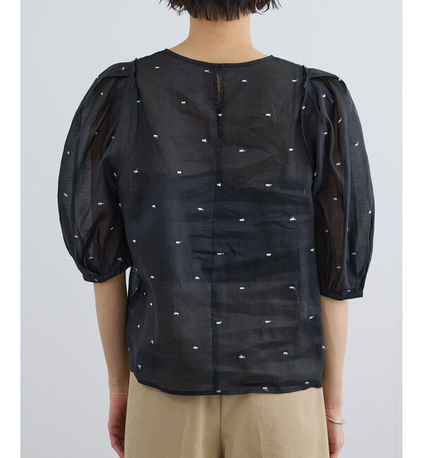 SALON adam et rope'「【WEB限定】ラメドットシアーボリュームスリーブブラウス / イージーケア」|シャツ・ブラウス|
