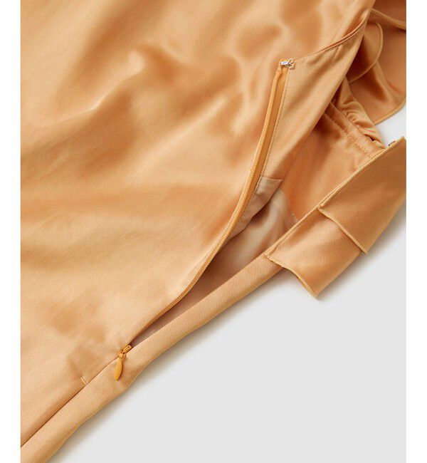 ROPE「【洗える】シャイニーサテンキャミワンピース」|ドレス|