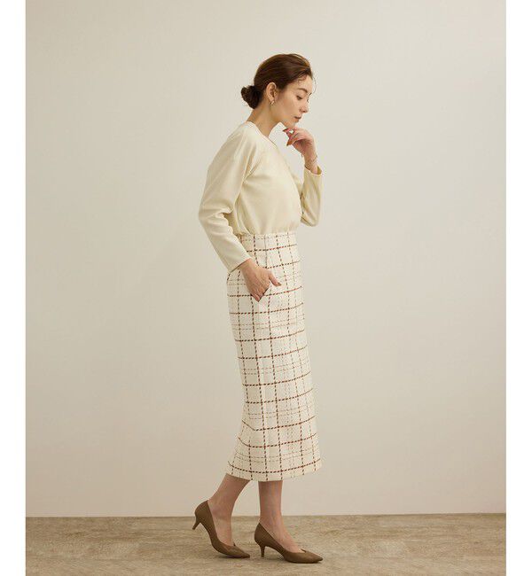 ROPE「【洗える】ジャガードニットプルオーバー（梨地プルオーバー）/セットアップ対応」|Tシャツ・カットソー|