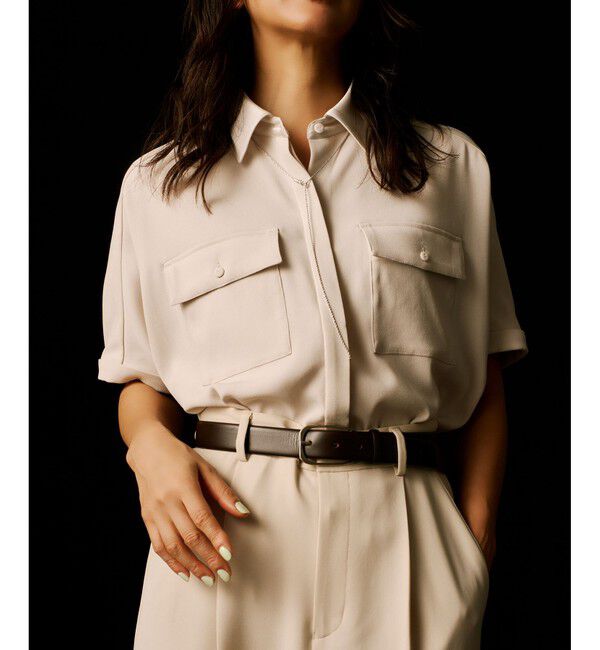 ROPE「【洗える・カセット服】バックサテン ドルマンブラウス/お仕事・通勤・セットアップ対応」|シャツ・ブラウス|ベージュ(27)