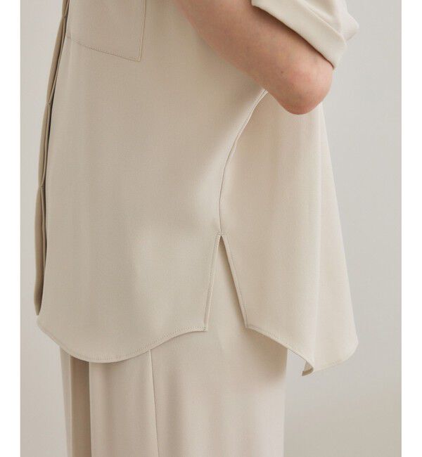 ROPE「【洗える・カセット服】バックサテン ドルマンブラウス/お仕事・通勤・セットアップ対応」|シャツ・ブラウス|