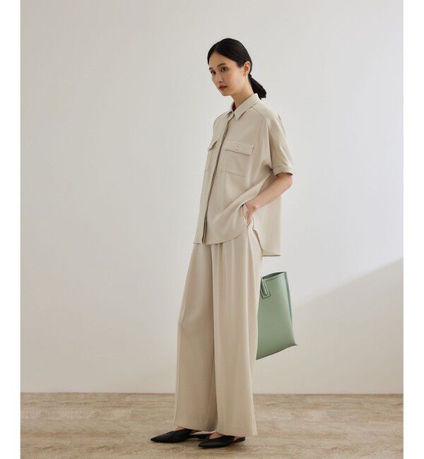 ROPE「【洗える・カセット服】バックサテン ドルマンブラウス/お仕事・通勤・セットアップ対応」|シャツ・ブラウス|