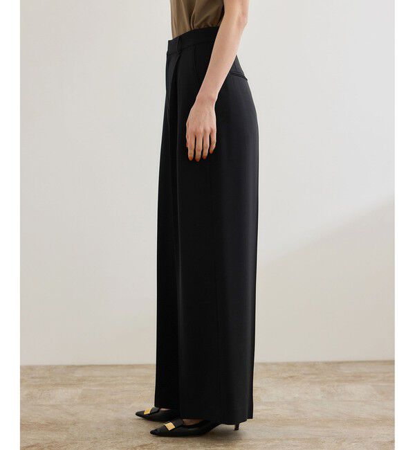 ROPE「[美人パンツ]ダブルクロスワイドパンツ/イージーケア」|チノ|