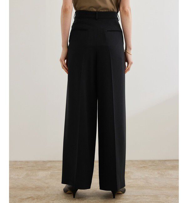 ROPE「[美人パンツ]ダブルクロスワイドパンツ/イージーケア」|チノ|