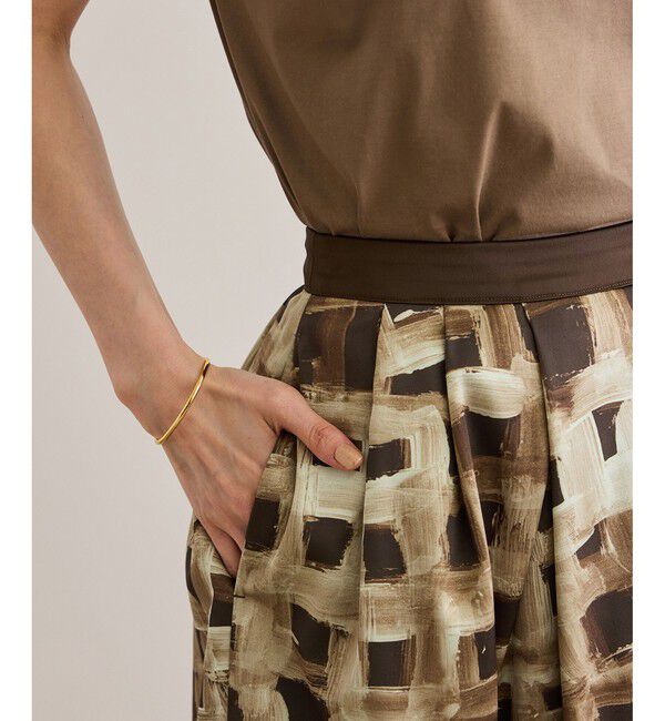 ROPE「スクエア ジオメトリックプリントスカート/イージーケア」|スカート|