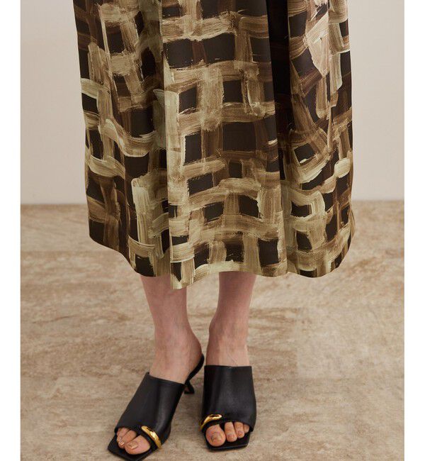 ROPE「スクエア ジオメトリックプリントスカート/イージーケア」|スカート|