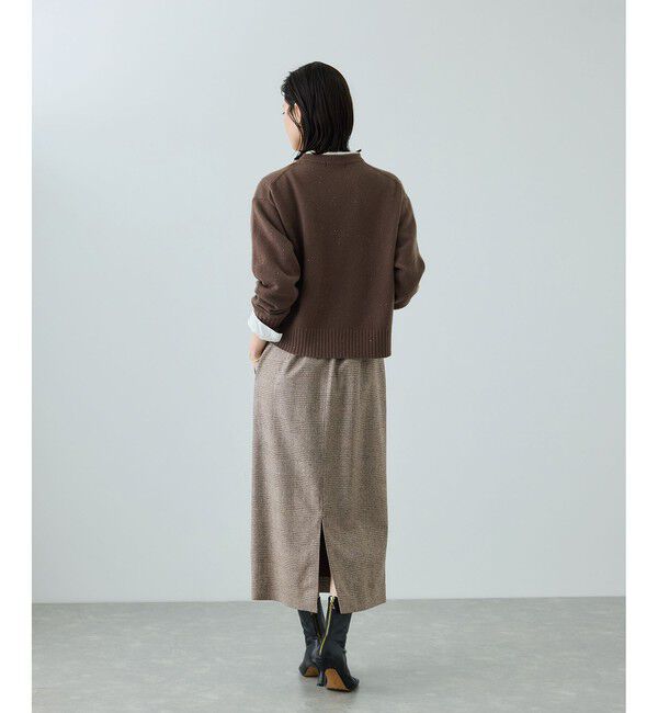 ROPE「[美人スカート]ウールレーヨンポケット付きタイトスカート(ヘリンボーン/グレンチェック)/セットアップ対応」|スカート|