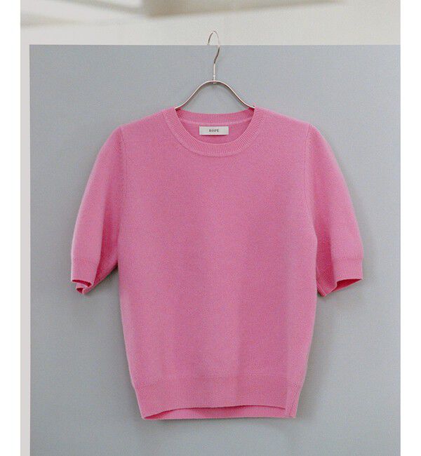 ROPE「ウールカシミヤブレンド 5分袖ニットプルオーバー/イージーケア」|ニット・セーター|