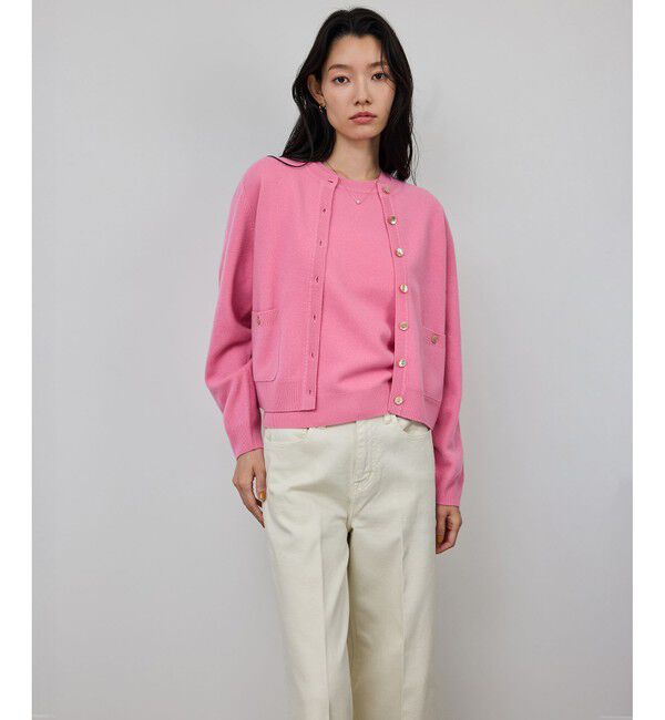 ROPE「ウールカシミヤブレンド 5分袖ニットプルオーバー/イージーケア」|ニット・セーター|