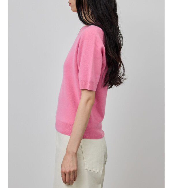 ROPE「ウールカシミヤブレンド 5分袖ニットプルオーバー/イージーケア」|ニット・セーター|