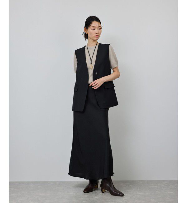 ROPE「ウールカシミヤブレンド 5分袖ニットプルオーバー/イージーケア」|ニット・セーター|