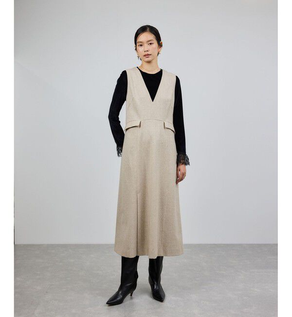 ROPE「スノーツイードジャンパースカート/イージーケア」|ワンピース|