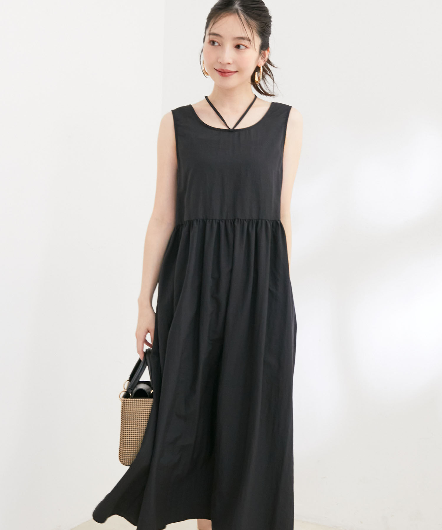 VIS「【選べる着丈・マルチWAY】ニットベスト付きワンピース【洗える】」|ワンピース|