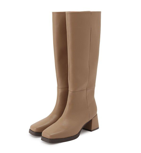 VIS「【抗菌防臭】スクエアトゥソフトロングブーツ」|ロングブーツ|