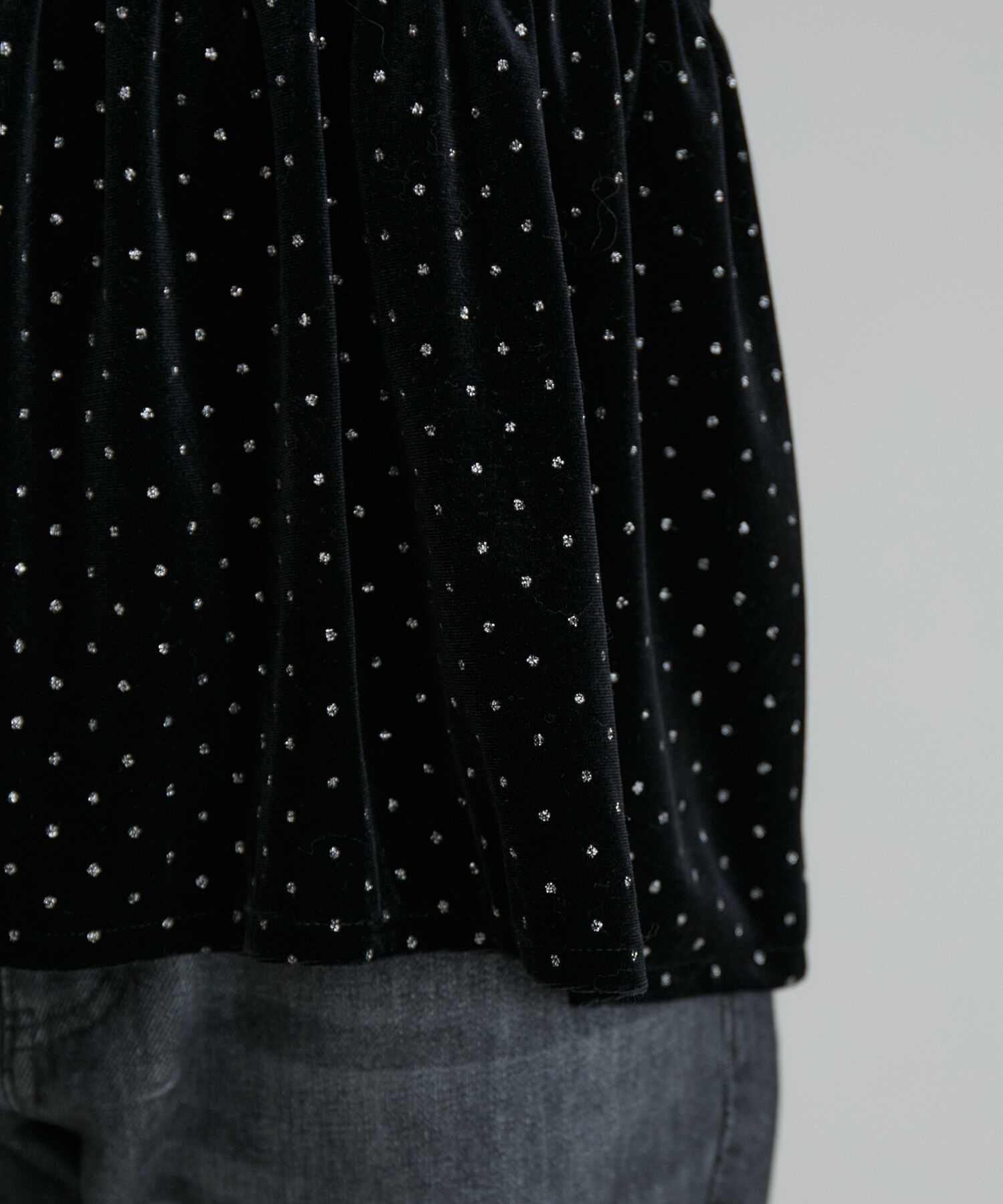 VIS「【選べる着丈】ラメドットベロアキャミトップス【洗える】」|キャミソール|