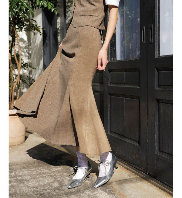 VIS「【美easy】リネンライクマーメイドスカート【洗える】【セットアップ対応】」|スカート|
