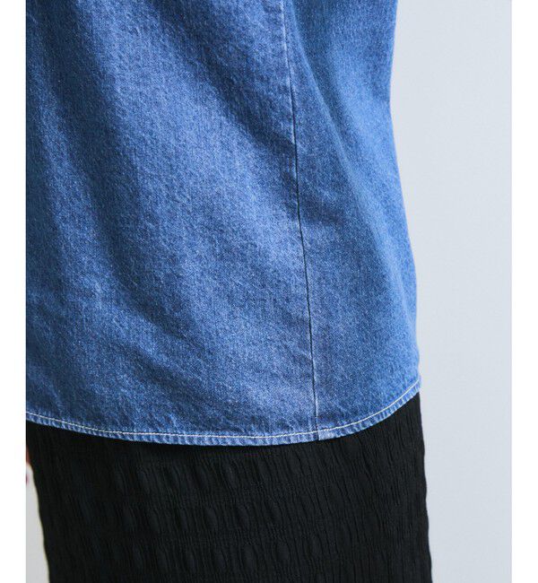 VIS「【UVケア/洗える】ラッフルデザインデニムブラウス」|シャツ・ブラウス|