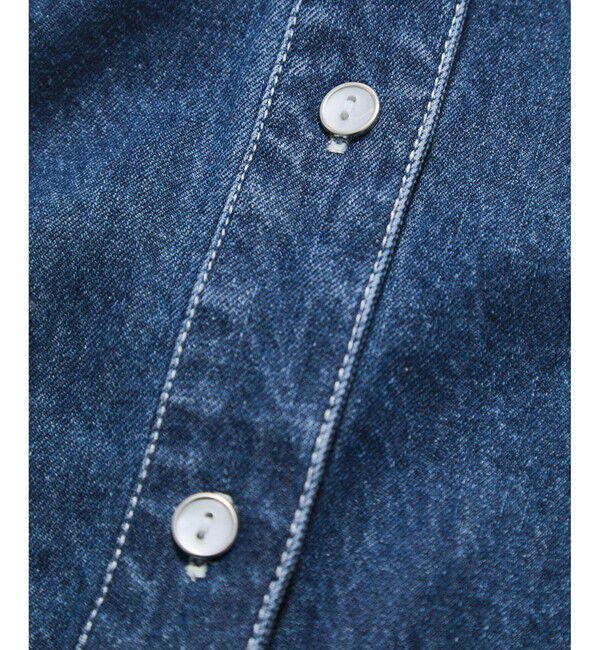 VIS「【UVケア/洗える】ラッフルデザインデニムブラウス」|シャツ・ブラウス|