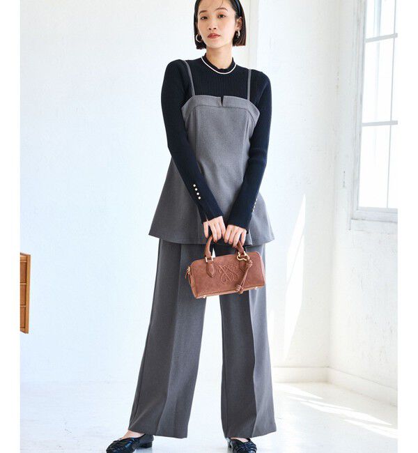 VIS「【美easy】ウーリッシュチュニック丈ビスチェ【セットアップ対応/洗える】」|キャミソール|