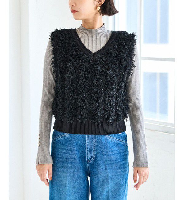 VIS「【2WAY】フリンジニットベスト」|ベスト・ジレ|