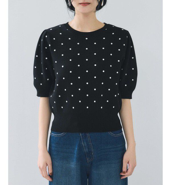 VIS「ドットジャガードニット」|ニット・セーター|